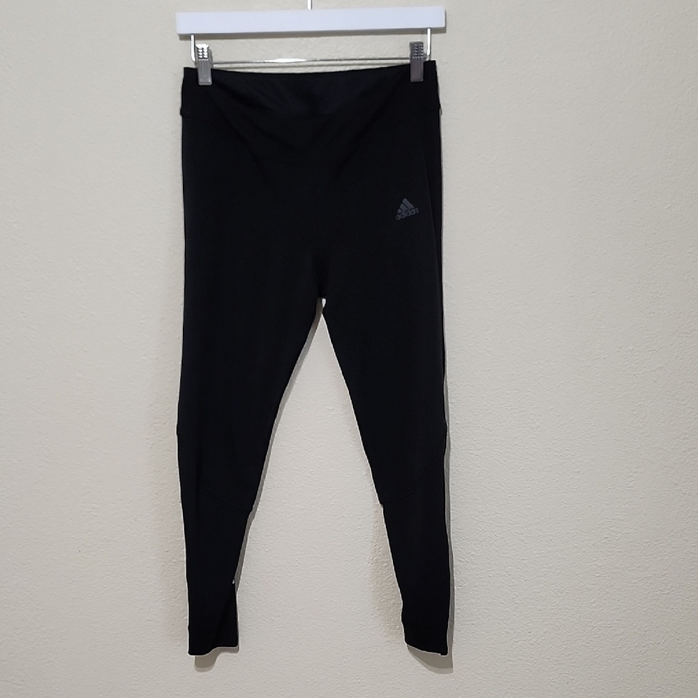 Adidas Black and White Leggings Full-Length Stretch